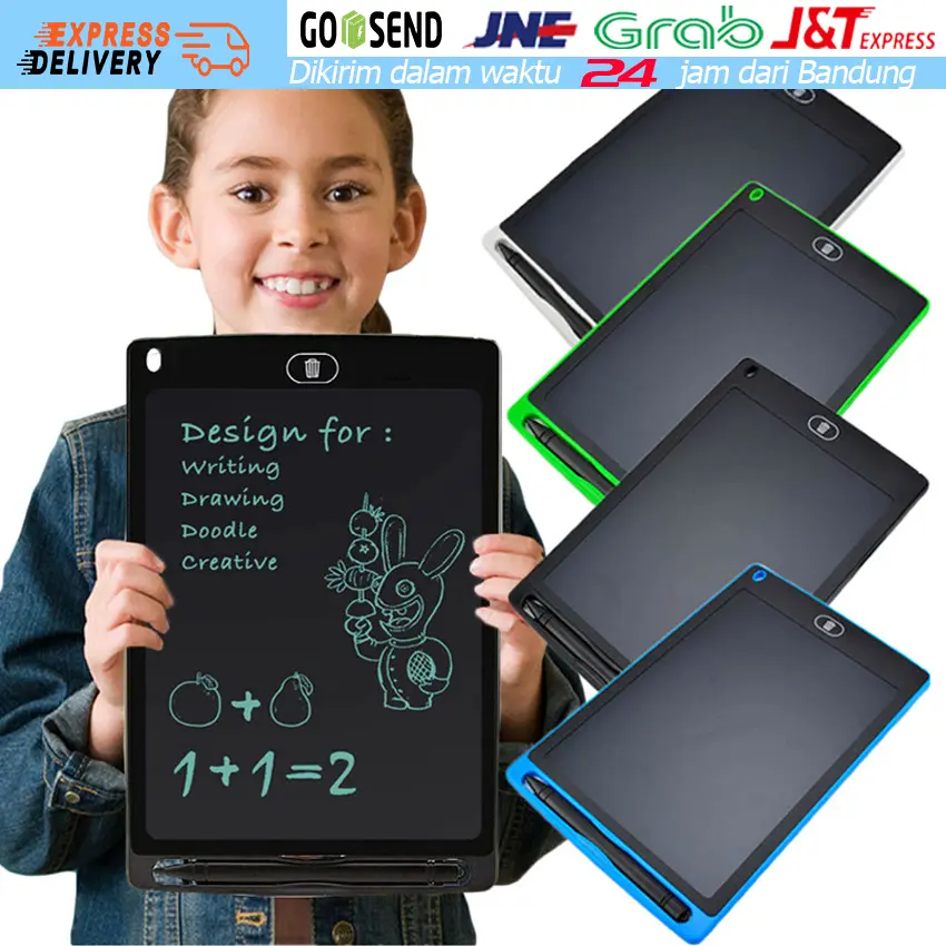 LCD Writing Tablet Drawing Pad Mainan Papan Tulis LCD Anak 8.5/12 inch