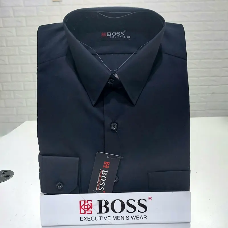 Kemeja Boss Regular lengan panjang khusus Hitam 0