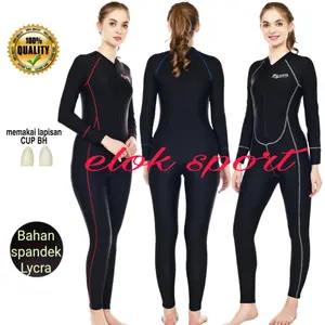Baju renang diving wanita  setelan  lapis Cup Bra baju  panjang