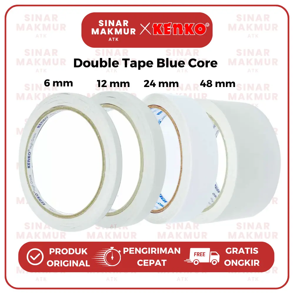 Double Tape/Perekat Dua Sisi High Grade Blue Core Kenko (Rol/Slop)
