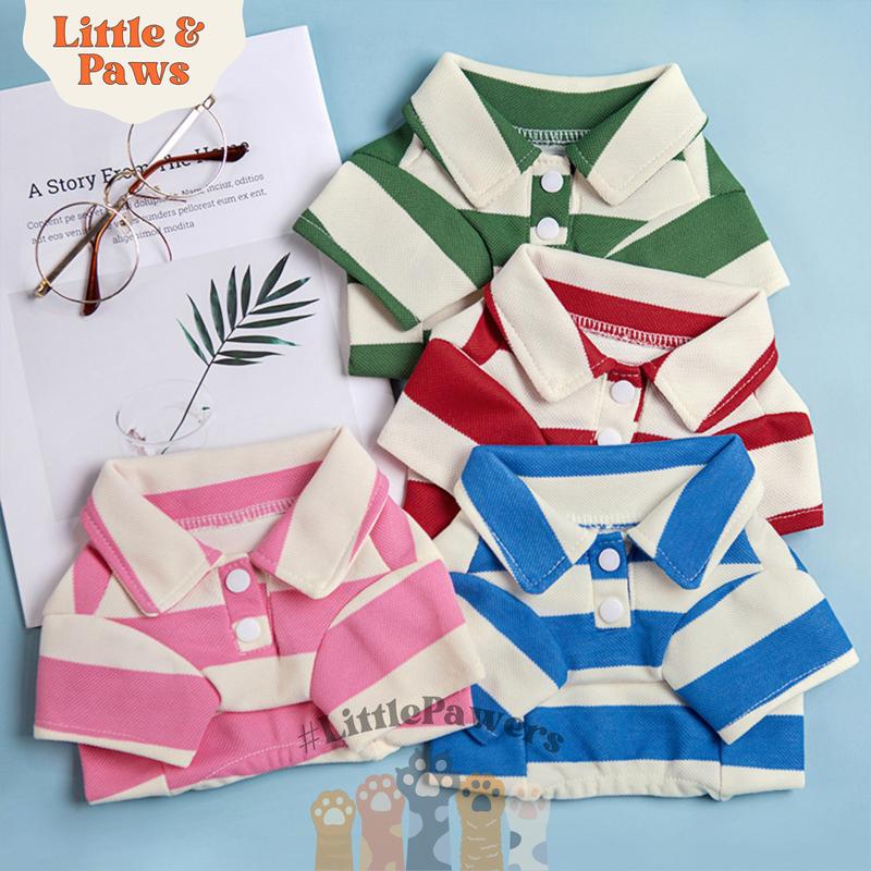 Baju Polo Stripe Barbie & Ken Dog Shirt Import Anjing Kucing 0
