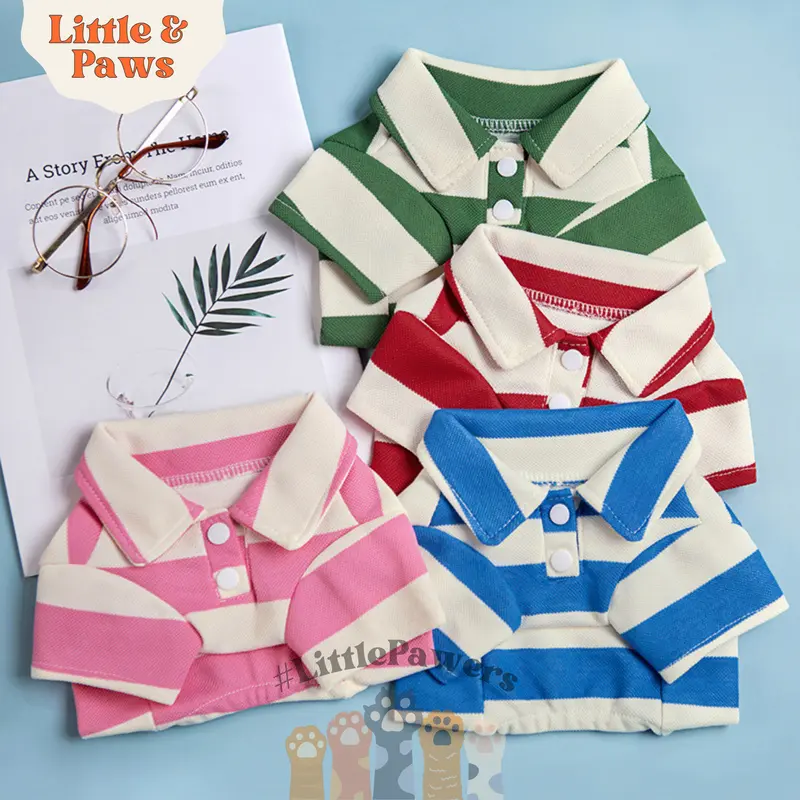 Baju Polo Stripe Barbie & Ken Dog Shirt Import Anjing Kucing 0