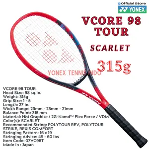 Yonex VCORE 98 TOUR - 315 gram Scarlet - racket tennis