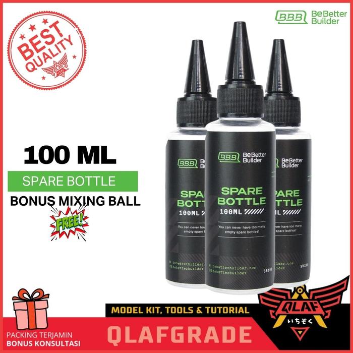 Gambar SPARE BOTTLE 100 ml BONUS MIXING BALL - botol cat tetes airbrush mokit dari Wahkhilaf Kota Surabaya Tokopedia