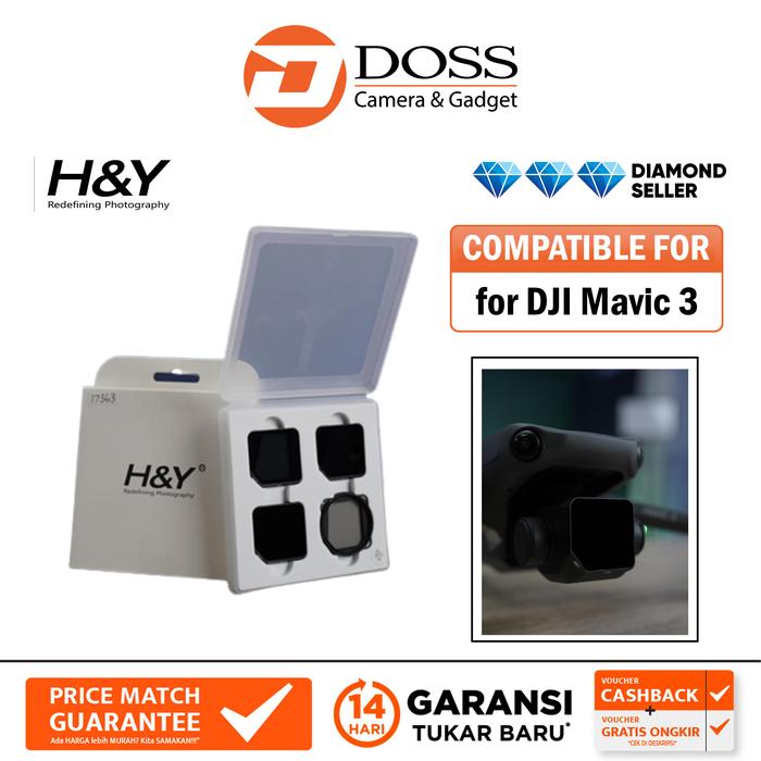 Gambar H&Y DJI Filter Kit for Mavic 3 (ND8/ND16/ND32/MRC CPL) DJI-MA3K dari DOSS Camera & Gadget Kota Administrasi Jakarta Pusat Tokopedia