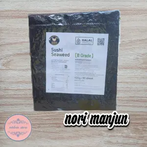 Manjun Sushi nori rumput laut lembaran yaki sushinori 50 lembar