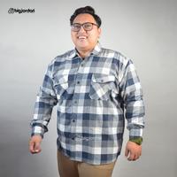 Gambar DALMONTE kemeja flannel big size 4xl 5xl 6xl 7xl 8xl hem kotak jumbo dari Big jordan online store Kab. Bandung 1 Tokopedia