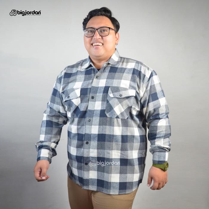 Gambar DALMONTE kemeja flannel big size 4xl 5xl 6xl 7xl 8xl hem kotak jumbo dari Big jordan online store Kab. Bandung Tokopedia