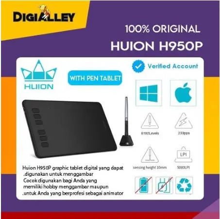 Huion Inspiroy H950P Graphic Drawing Digital Pen Tablet H950P Design