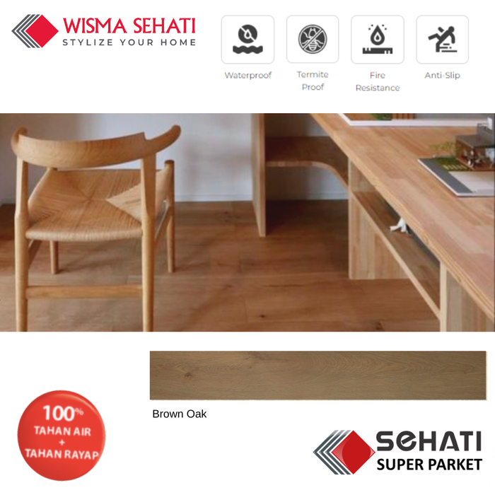 Gambar Sehati Super Parket Premium Flooring Lantai Kayu / SPC / Vinyl 5183-5 - 4mm+1.5mm dari Wisma Sehati Kab. Tangerang Tokopedia