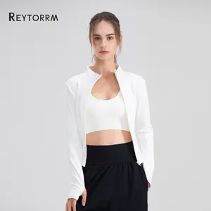 Reytorrm Jaket Olahraga Wanita Lengan Panjang Untuk Fitness Yoga sport
