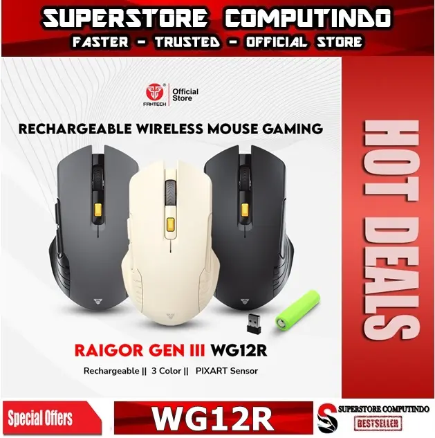 Fantech Raigor Gen III WG12R Rechargeable Mouse Wireless Gaming WG12