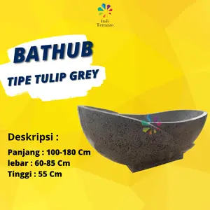 INDI TERAZZO BATHTUB BAHAN TERASO TULIP GREY MINIMALIS FREE AFUR