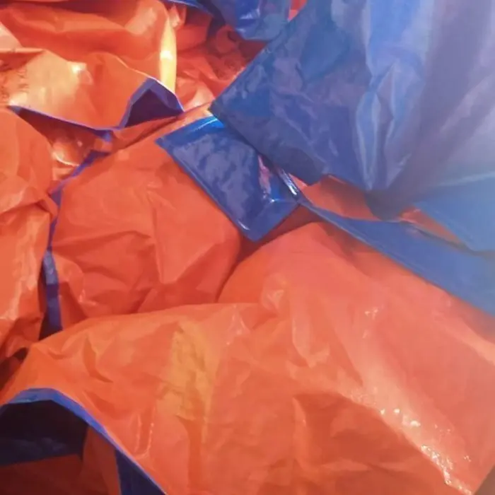 Terpal plastik A8 tebal biru orange ukuran 4x4