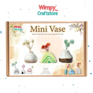 Wimpy Mini Vase Clay DIY Craft KIT Paket Kerajinan Clay Pottery Hand