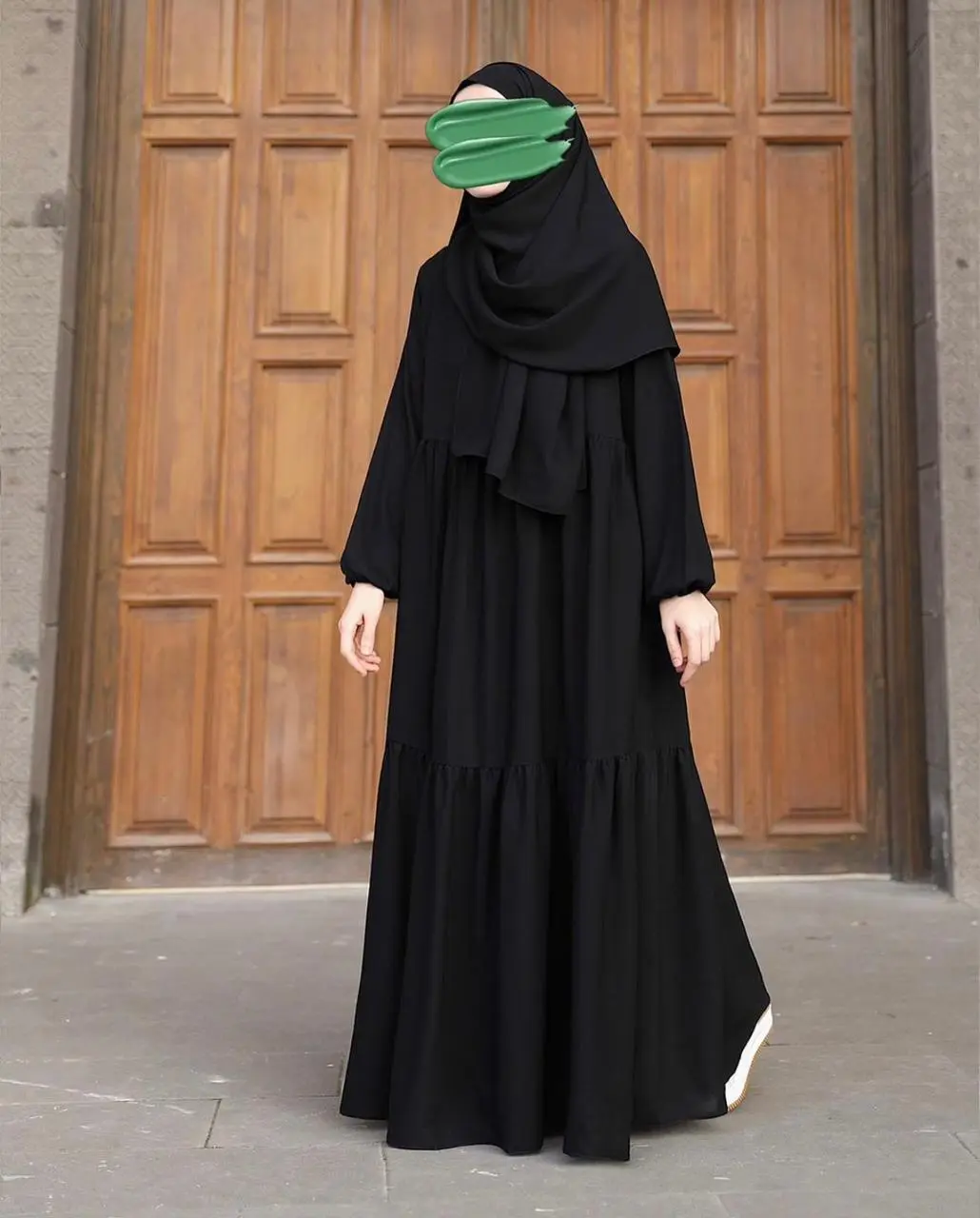 gamis hitam || dress jet black super premium || size S M L XL