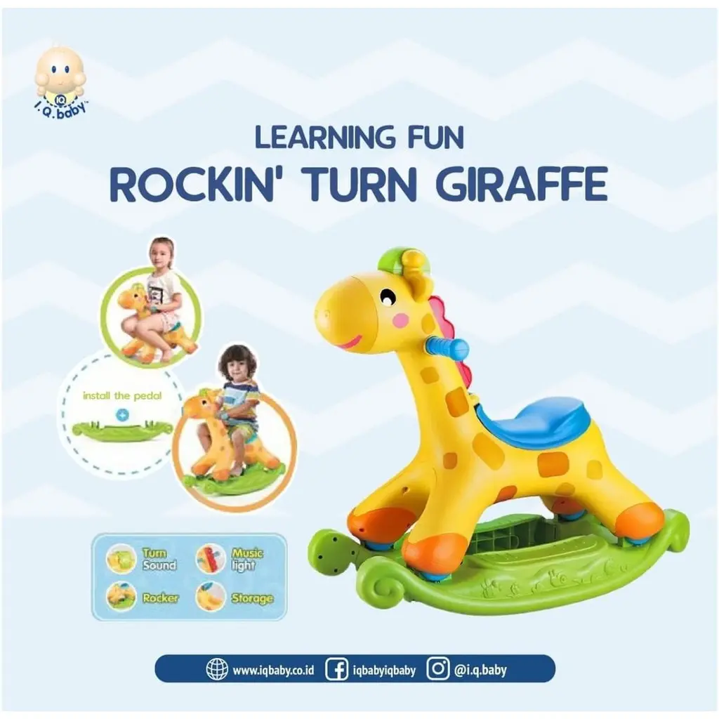 I.Q. BABY Brand Rocking Horse| Mainan Tunggangan Kuda