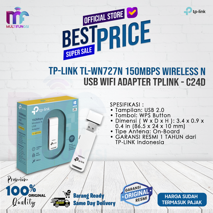 Gambar TP-LINK TL-WN727N 150Mbps Wireless N USB Wifi Adapter TPLINK - c24d dari Multifungsi Online Kota Administrasi Jakarta Pusat Tokopedia