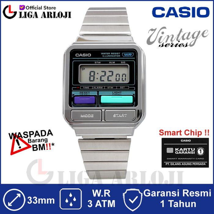 Gambar CASIO A120WE-1ADF Jam Tangan Unisex Digital Vintage Silver A120 A120WE-1A dari Liga.Arloji Kota Administrasi Jakarta Pusat Tokopedia