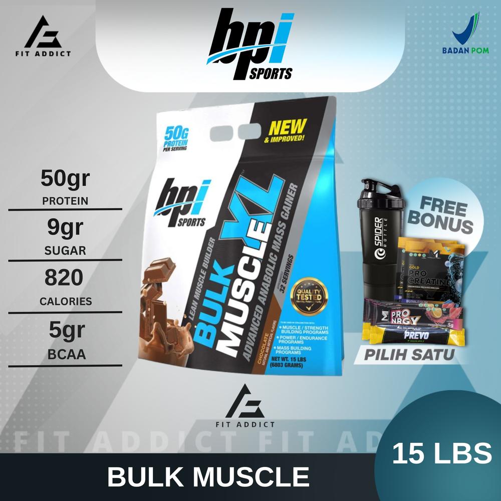 BPI Sports Bulk Muscle XL Gainer 15 Lbs Lb 15Lbs 15Lb BulkMuscle Sport - 10 Lbs, SHAKER