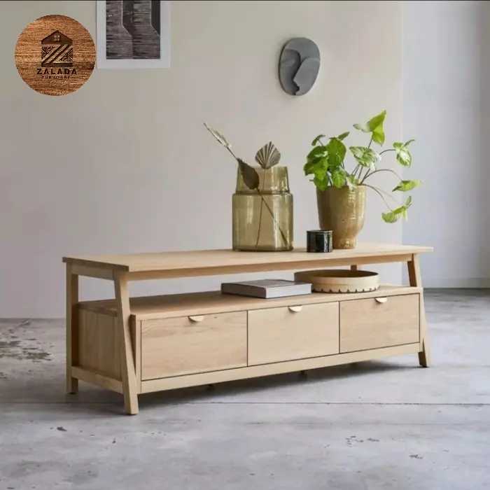 buffet tv minimalis kayu jati perhutani 0