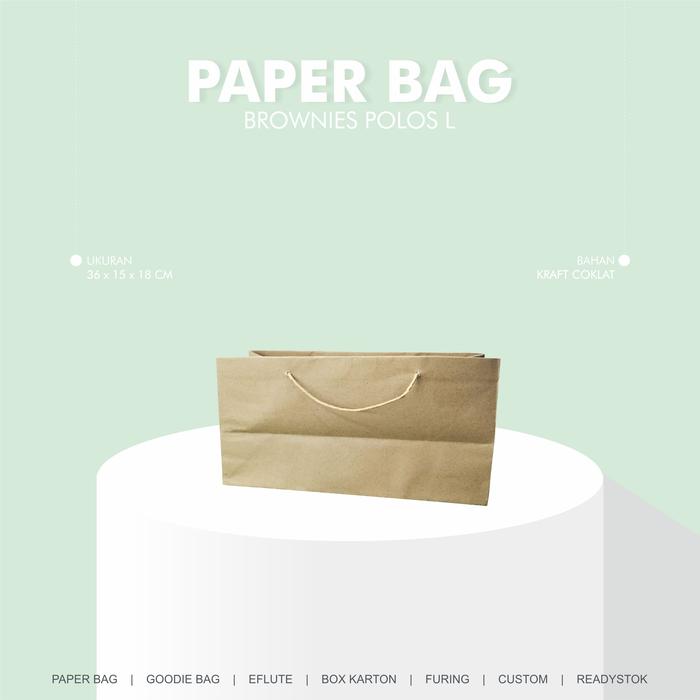 Gambar Tas Belanja Kraft Paper Bag Polos Tas Kertas Hadiah 36 x 15 x 18 dari Rahmah Tas Kertas dan Kemasan Kab. Sleman Tokopedia