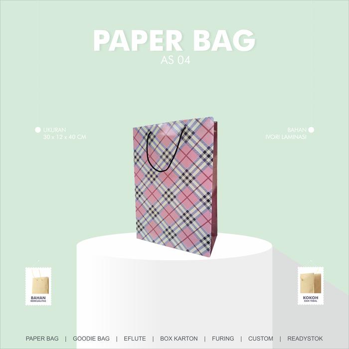 Gambar Tas Kertas Laminasi Licin Belanja Kado Souvenir Motif Kotak Pink Besar dari Rahmah Tas Kertas dan Kemasan Kab. Sleman Tokopedia