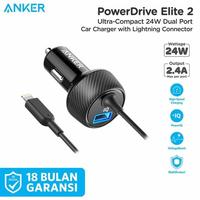 Gambar Anker PowerDrive 2 Elite with Lightning Connector Car Charger  - A2214 dari bestdeal_NEW Kota Administrasi Jakarta Pusat 1 Tokopedia