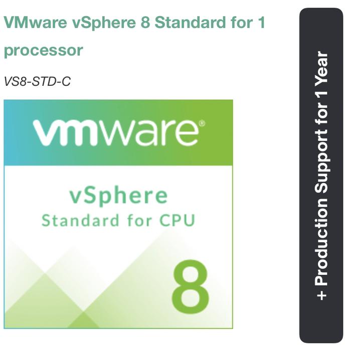 Jual VMware vSphere 8 Standard for 1 processor VS8-STD-C VS8-STD-P-SSS ...