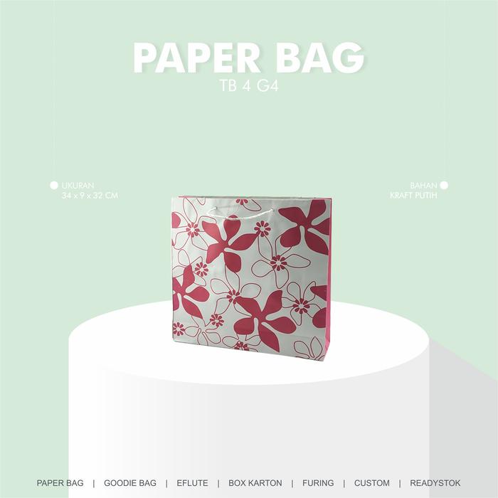Gambar Tas Kertas Kraft Putih Motif Belanja Hadiah Kado Souvenir 34 x 9 x 32 dari Rahmah Tas Kertas dan Kemasan Kab. Sleman Tokopedia