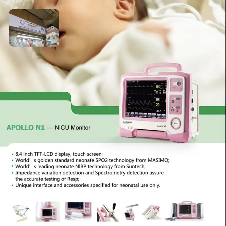 Patient Monitor Zondan Apollo N1 Khusus Bayi NICU Neonate pasien