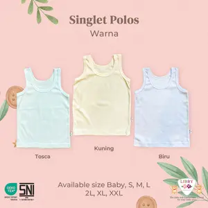 LIBBY Singlet Bayi & Anak Polos Warna (1 pcs)