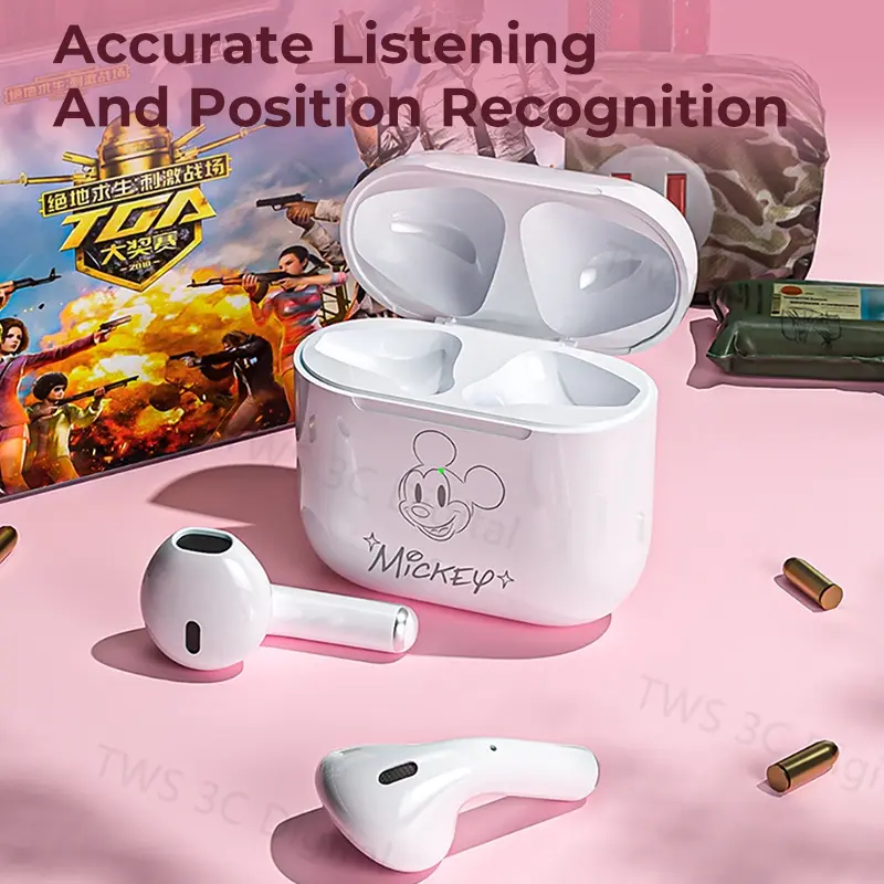 Disney TWS Headset Bluetooth 5.3 Earphone Wireless Pro4 Original 100% Headphones Earbuds Bass Headphones Earbuds Headphones Earbuds 5