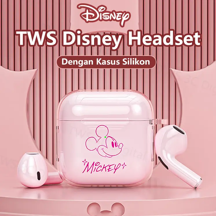 Disney TWS Headset Bluetooth 5.3 Earphone Wireless Pro4 Original 100% Headphones Earbuds Bass Headphones Earbuds Headphones Earbuds 2