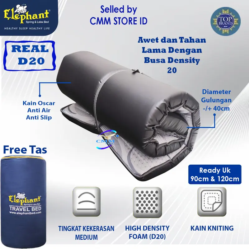 Kasur Gulung Lipat Lantai Travelbed Elephant Gandhi Tebal 8cm Uk 90cm 120cm 2