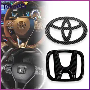 Carbon Stiker Emblem Logo Stir Mobil / Stiker Stir Carbon Toyota/Honda