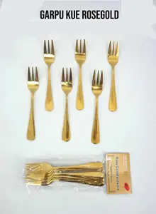 Garpu Kue/ Garfu Desert Emas Cantik Rosegold