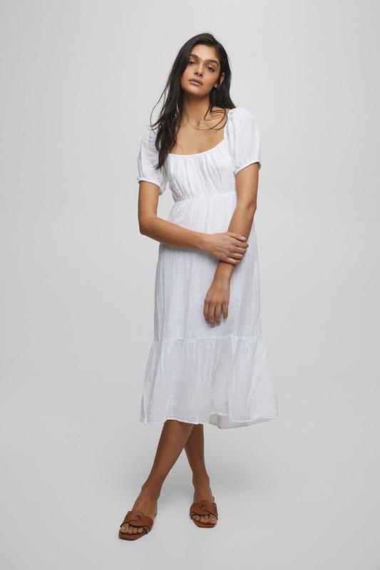 PNB RUSTIC MIDI DRESS WITH TIE DETAIL 0