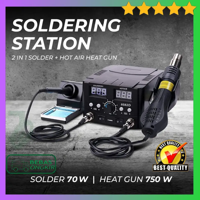 Solder Uap Blower Heat Gun Soldering Station 750 Watt Mypovos 8582D 0