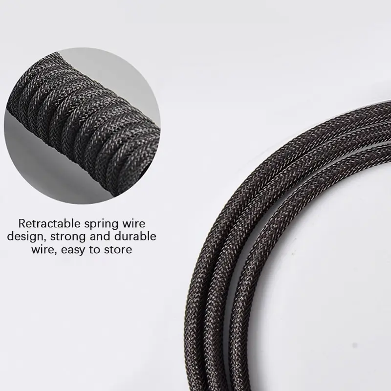 Coiled Cable Type C Aviator Kabel Keyboard Coil Keyboard Mechanical 1