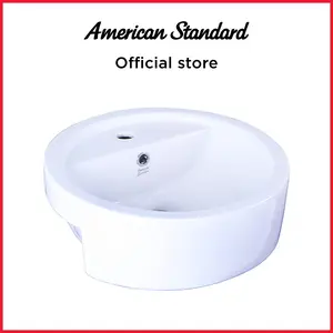 American Standard Wastafel Tanam Meja - Round Semi Countertop Lava Vanitory White