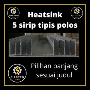 Heatsink 5 sirip tipis 20cm polos | pendingin TR 5 sirip 20 cm tipis