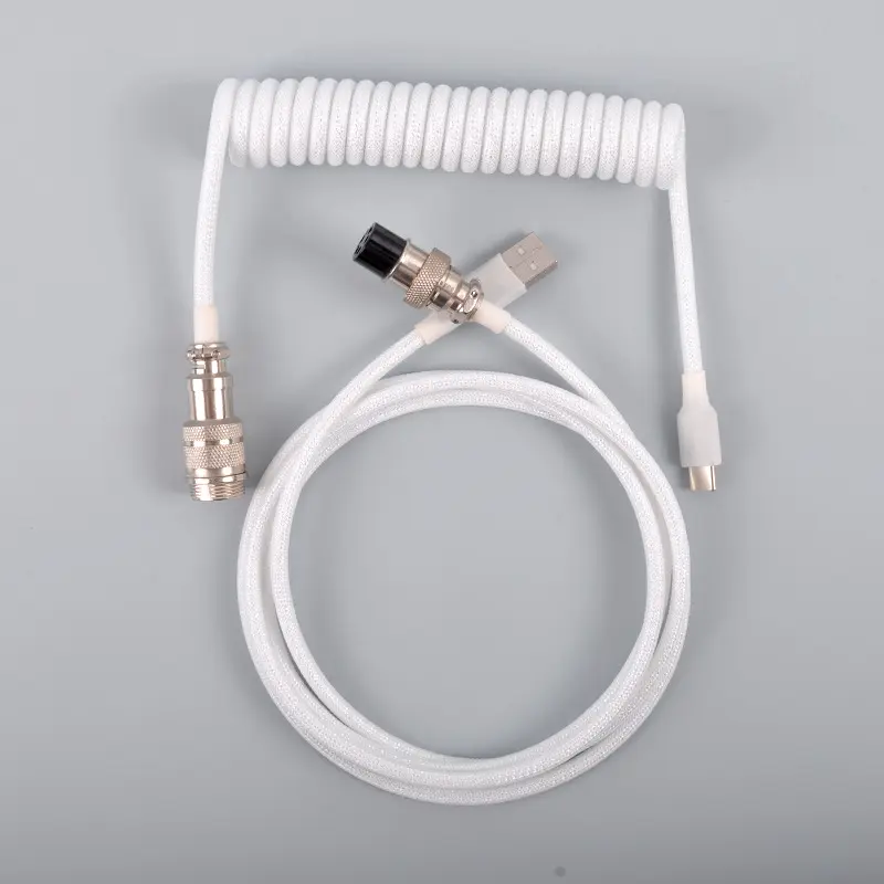 Coiled Cable Type C Aviator Kabel Keyboard Coil Keyboard Mechanical 4