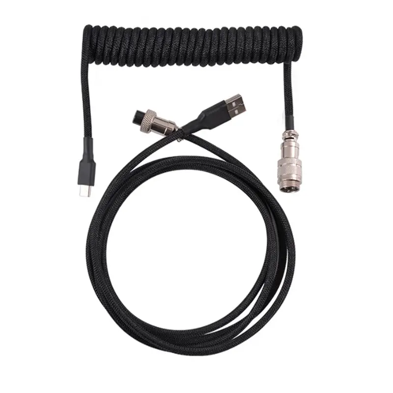 Coiled Cable Type C Aviator Kabel Keyboard Coil Keyboard Mechanical 3