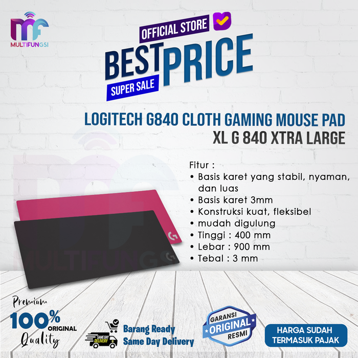 Gambar Logitech G840 Cloth Gaming Mouse Pad XL G 840 Xtra Large PINK - BLACK dari Multifungsi Online Kota Administrasi Jakarta Pusat Tokopedia