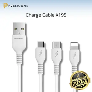 Kabel Charger iPhone Lightning Micro Type C Charger Cable 1 Meter