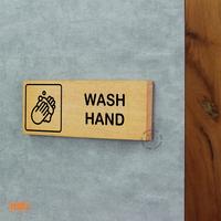 Gambar Sign Wash Hand Kayu + Sticker Hitam Putih Instalasi Tempel - INPI HOUSE - Hitam dari INPI HOUSE Official Kota Bandung 2 Tokopedia