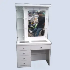 meja rias minimalis lampu cat duco