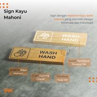 Gambar Sign Wash Hand Kayu + Sticker Hitam Putih Instalasi Tempel - INPI HOUSE - Hitam dari INPI HOUSE Official Kota Bandung 3 Tokopedia