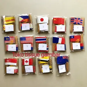 Bendera kertas negara/ tusuk gigi, 20pcs/pack